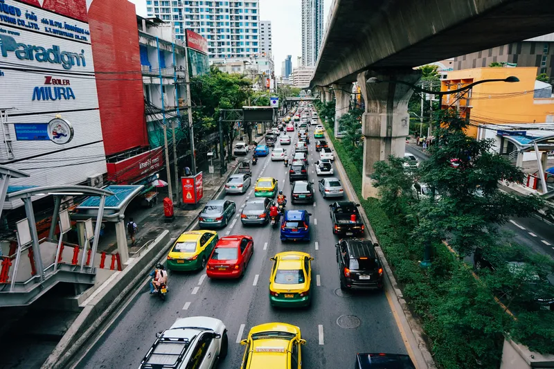 caos del tráfico de Bangkok